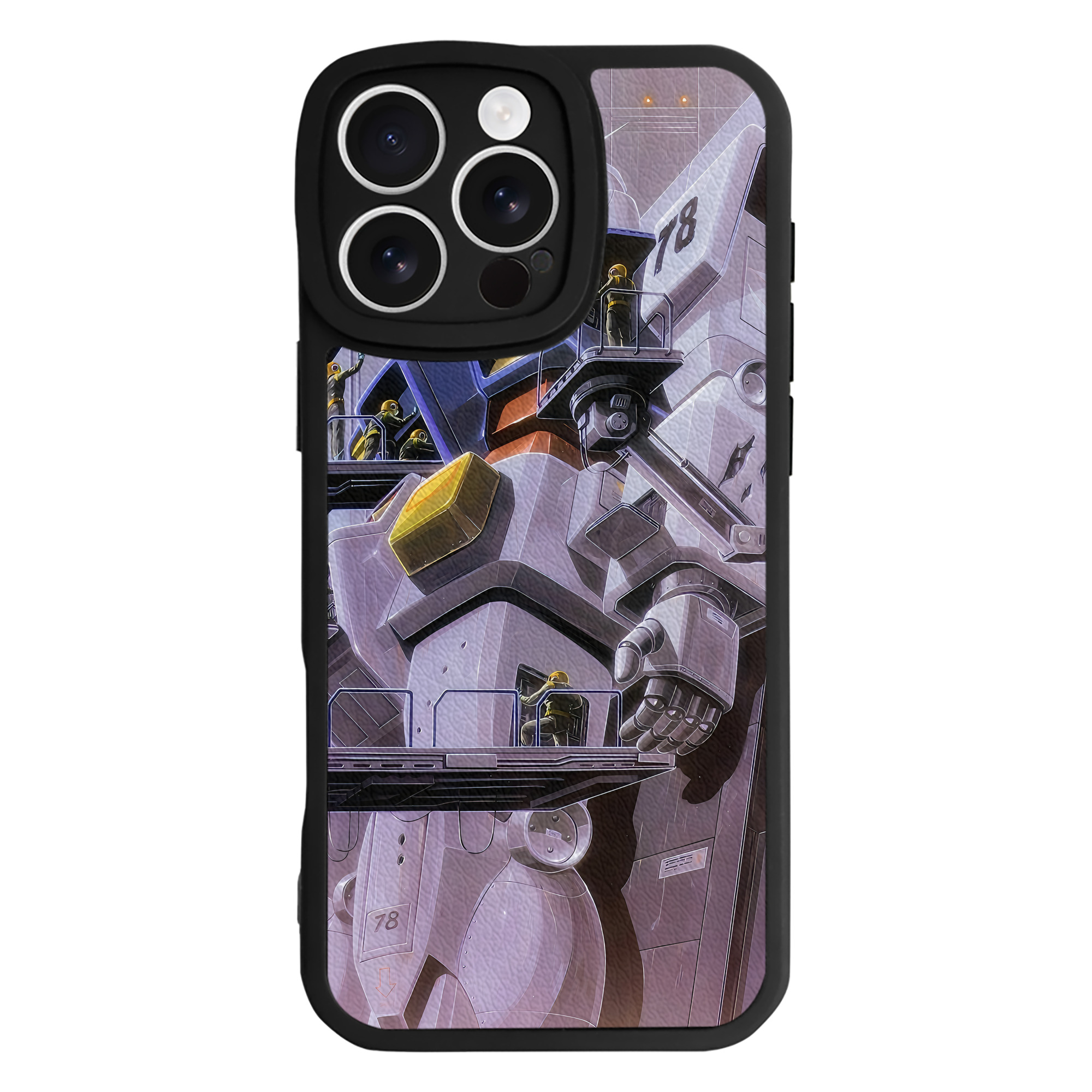 （画像用） 機動戦士ガンダム Mobile Suit Gundam 【iPhone 16シリーズ対応】シリコンスマホケース（レザー調） 材質：シリコン